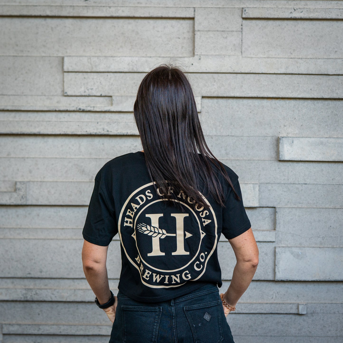 OG Logo Crop Tee | Black & Bone - Heads of Noosa Brewing Co.