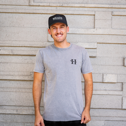 OG Logo Tee | Stonewash Grey - Black Logo - Heads of Noosa Brewing Co.