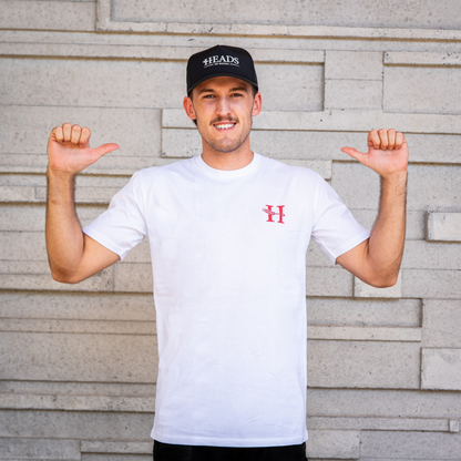OG Logo Tee | White - Red/Charcoal Logo - Heads of Noosa Brewing Co.