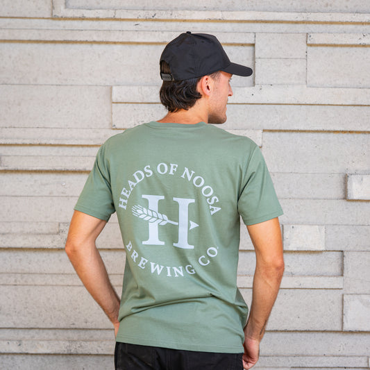 OG Logo Tee | Sage - Grey Logo - Heads of Noosa Brewing Co.