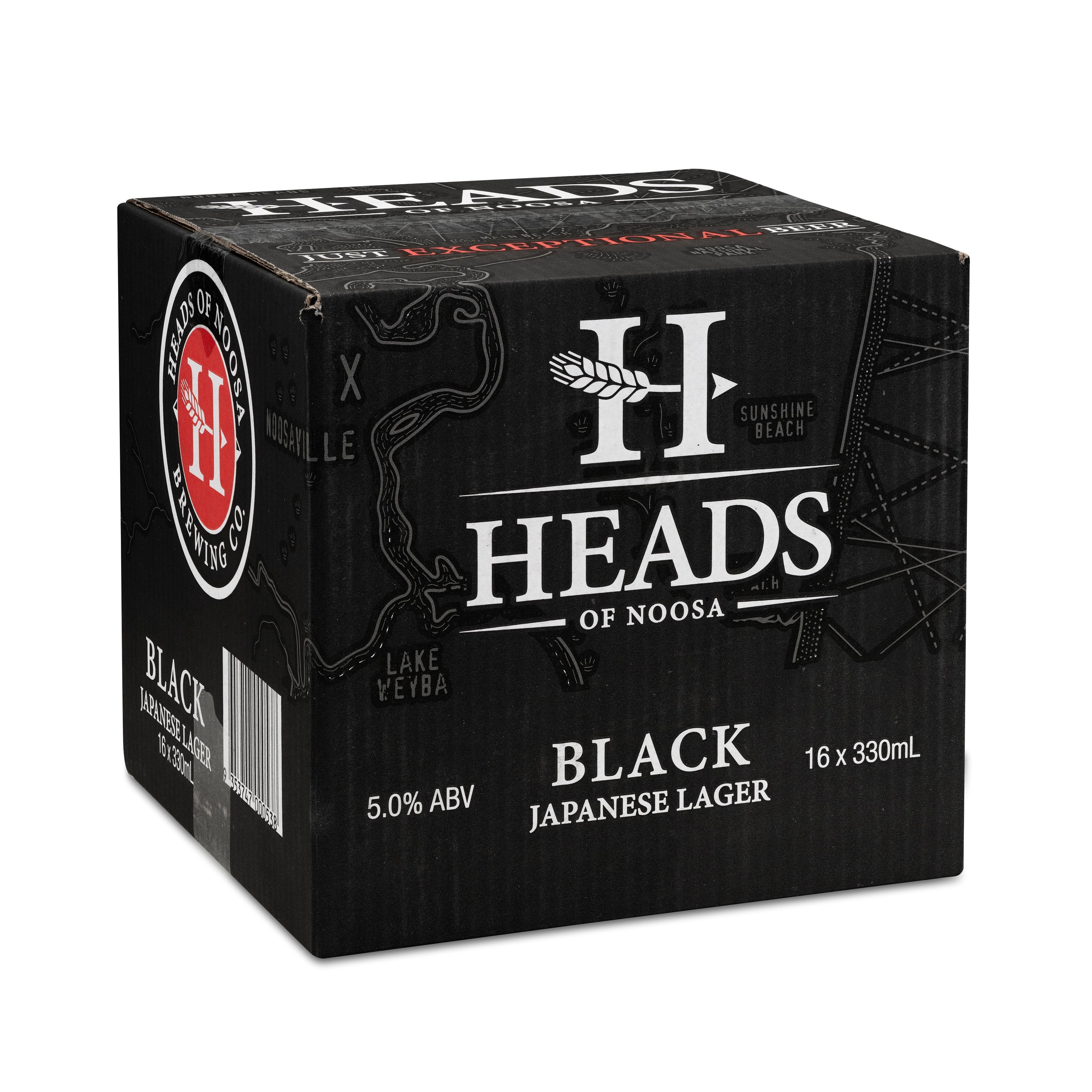 Black Japanese Lager Carton | Heads of Noosa – Heads of Noosa Brewing Co.