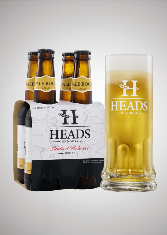 Pale Bock Lager 4-Pack & Rastal Handle Glass - Heads of Noosa Brewing Co.