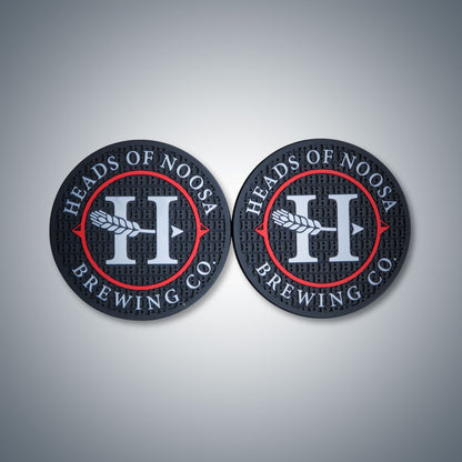 Rubber Coasters - Mini Beer Mats - Heads of Noosa Brewing Co.